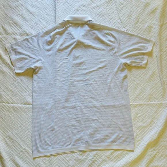 Lululemon Evolution Short Sleeve Polo Slim Fit Mens Large Pinstriped - Picture 5 of 10